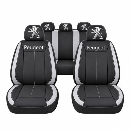 Set huse scaune Vision gri cu logo Peugeot