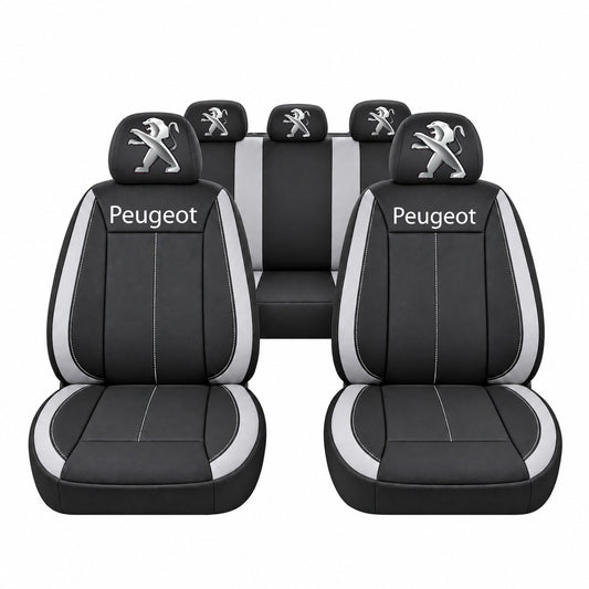 Set huse scaune Vision gri cu logo Peugeot