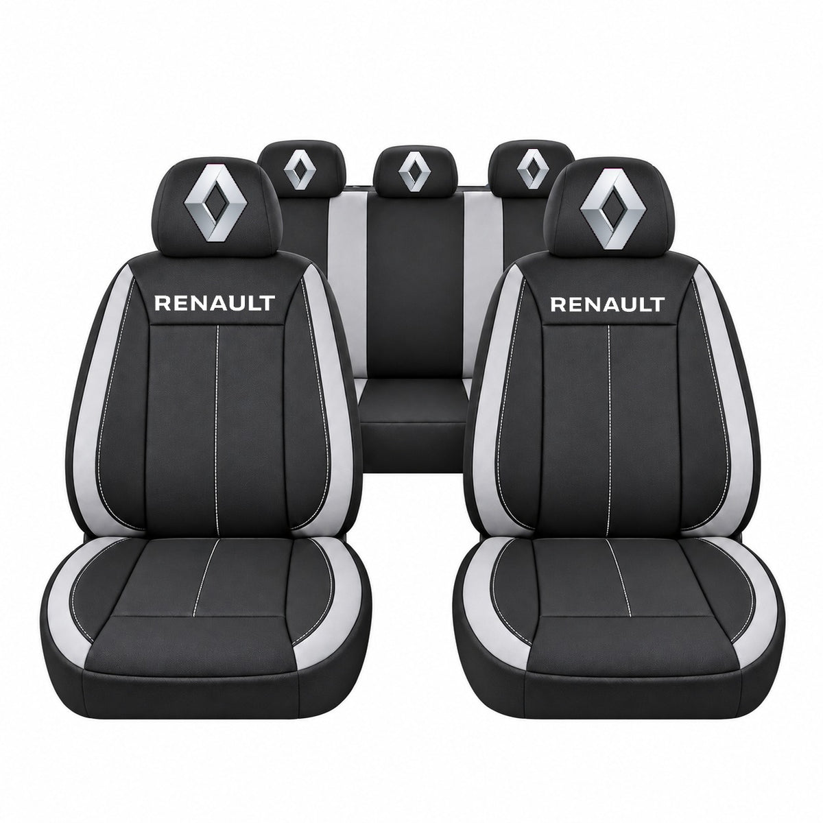 Set huse scaune Vision gri cu logo Renault