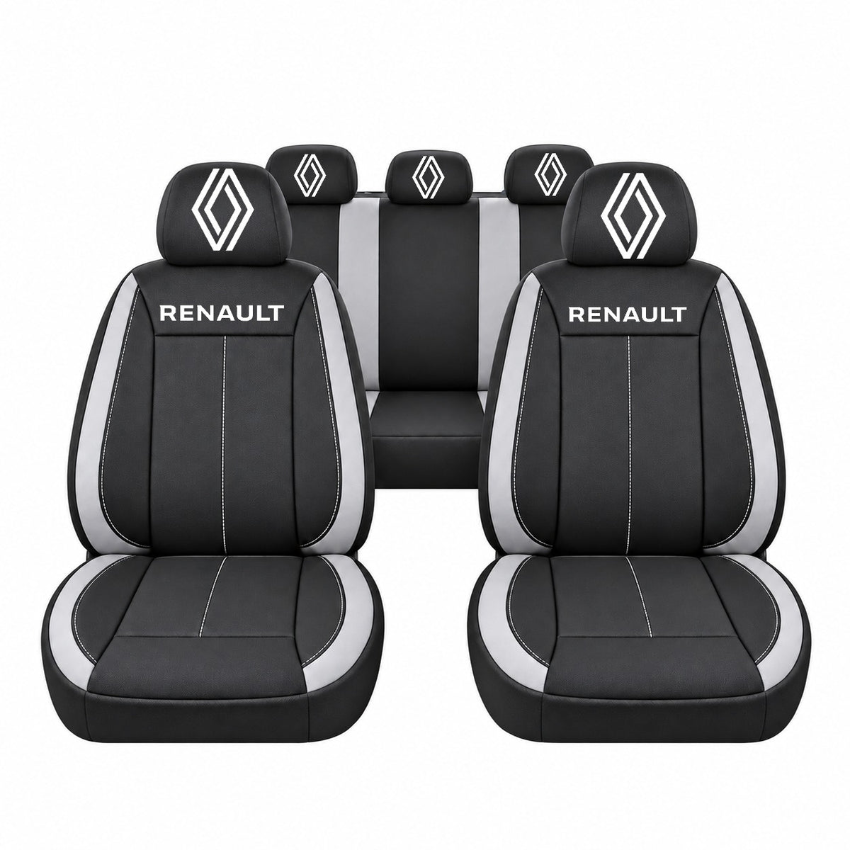 Set huse scaune Vision gri cu logo Renault Nou