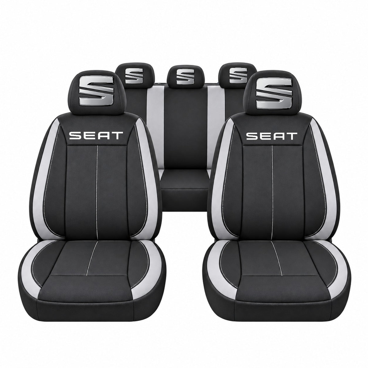Set huse scaune Vision gri cu logo Seat