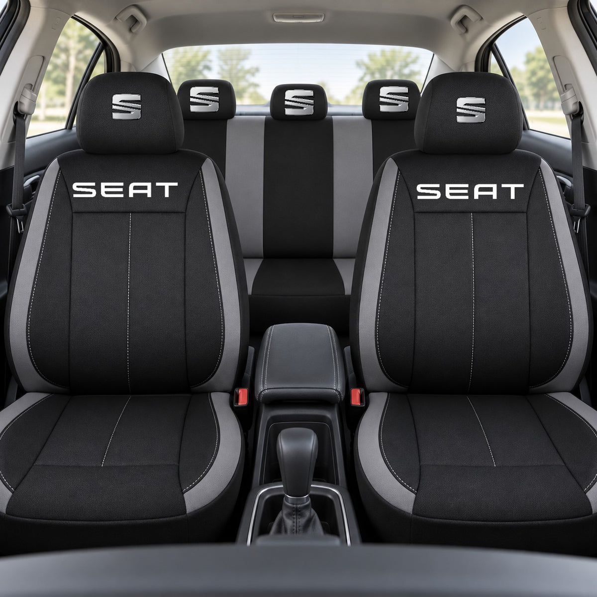 Set huse scaune Vision gri cu logo Seat