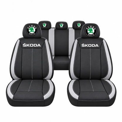 Set huse scaune Vision gri cu logo Skoda