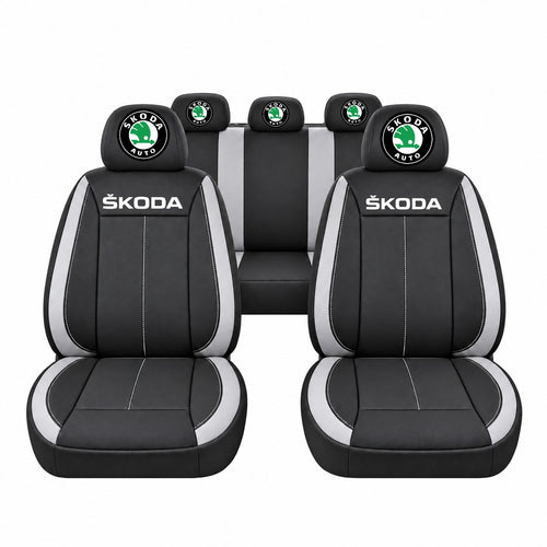 Set huse scaune Vision gri cu logo Skoda