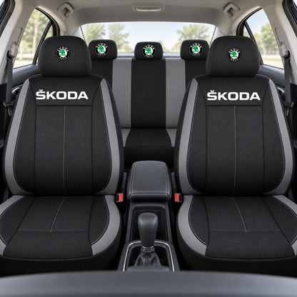 Set huse scaune Vision gri cu logo Skoda