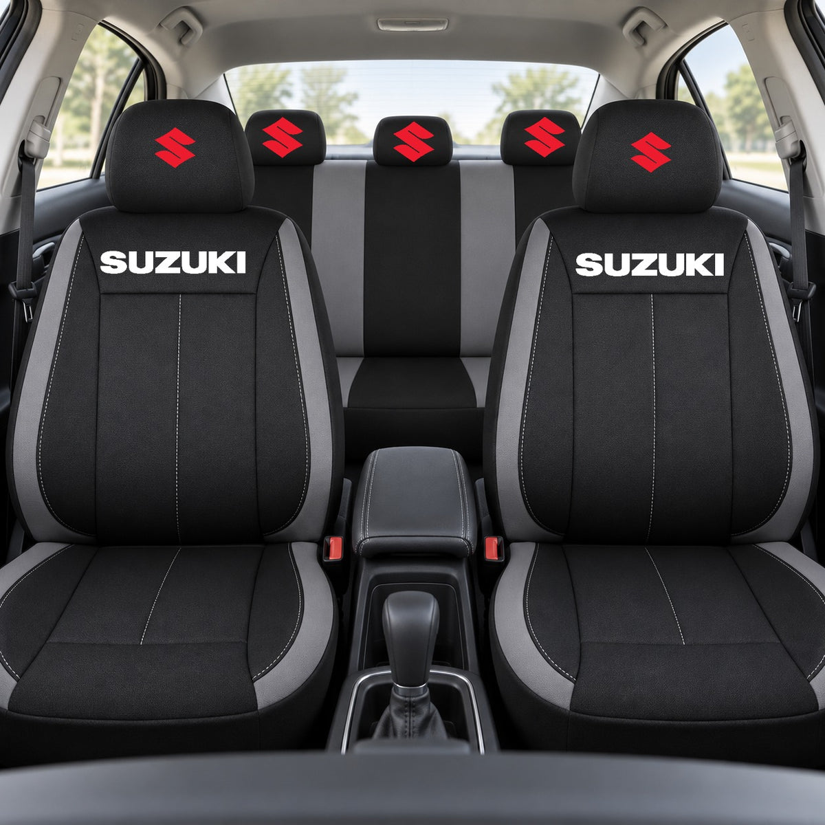 Set huse scaune Vision gri cu logo Suzuki
