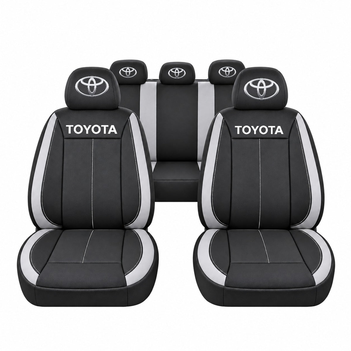 Set huse scaune Vision gri cu logo Toyota