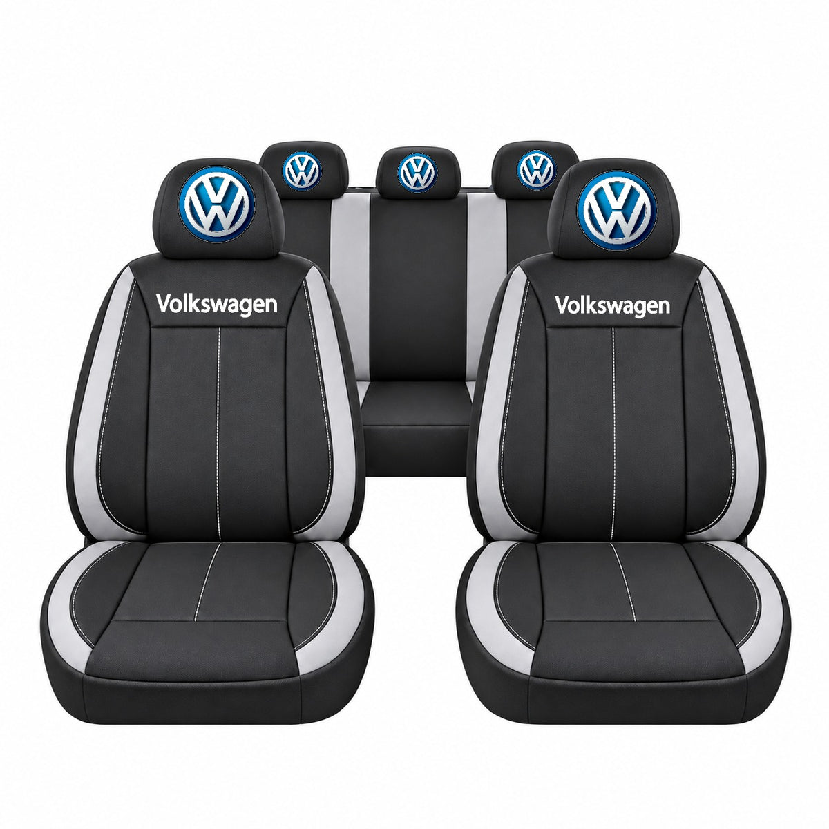 Set huse scaune Vision gri cu logo Volkswagen