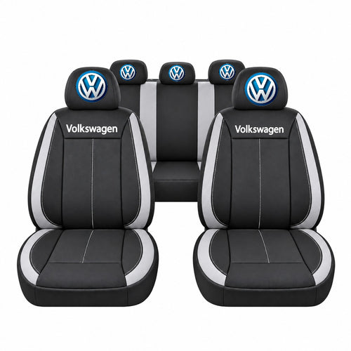 Set huse scaune Vision gri cu logo Volkswagen