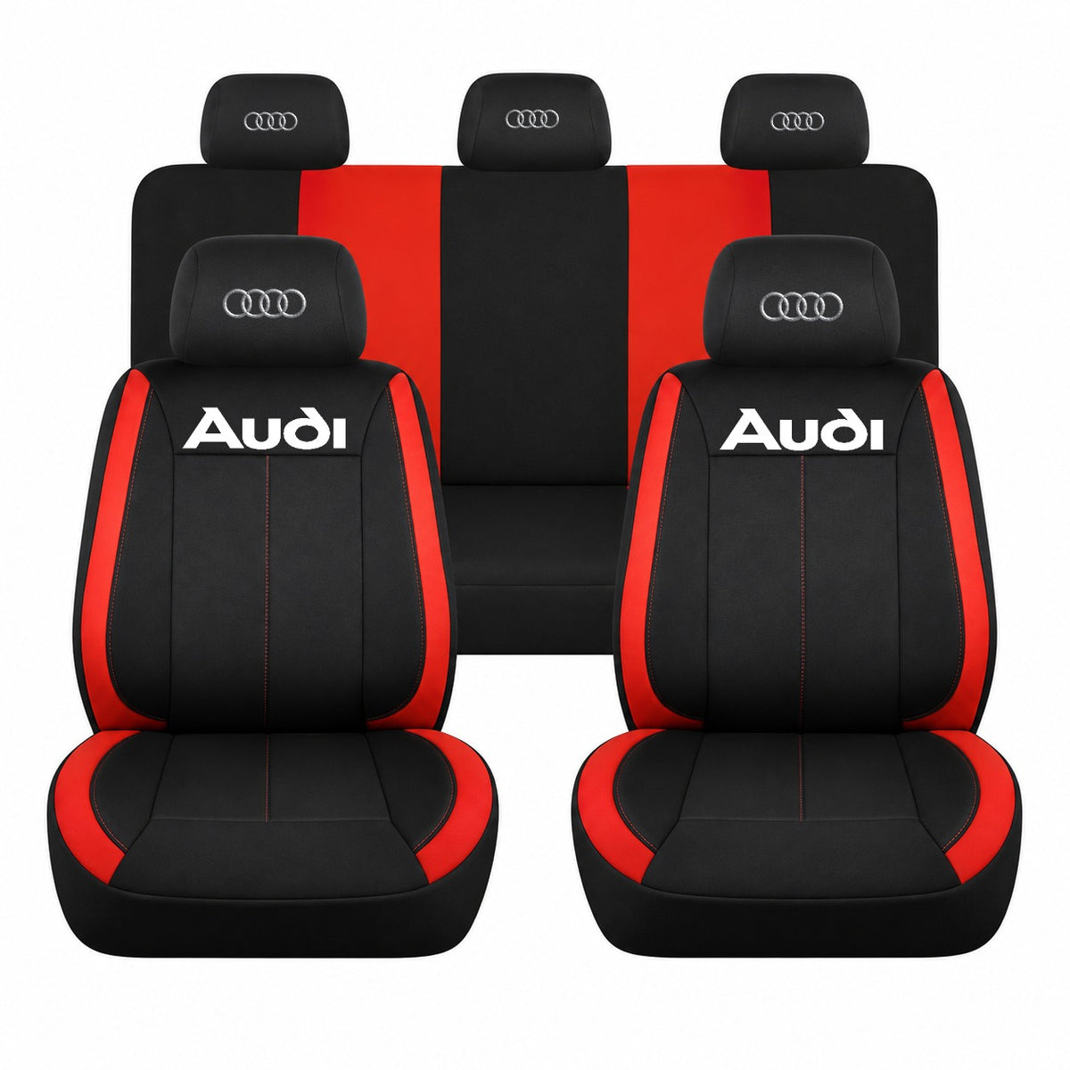 Set huse scaune Vision rosu cu logo Audi