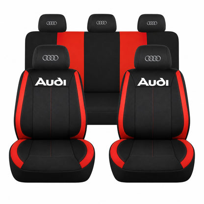 Set huse scaune Vision rosu cu logo Audi