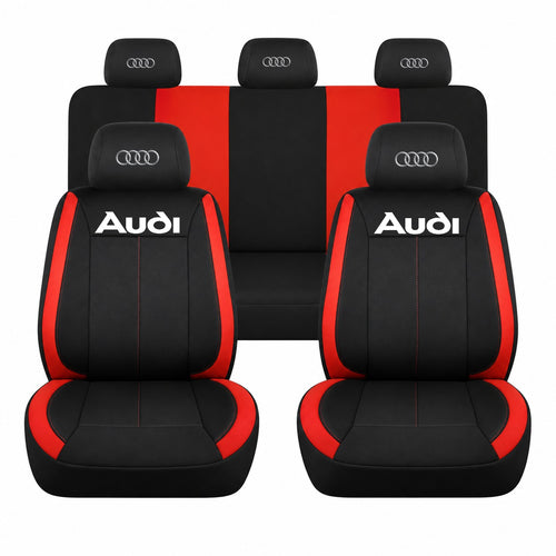 Set huse scaune Vision rosu cu logo Audi