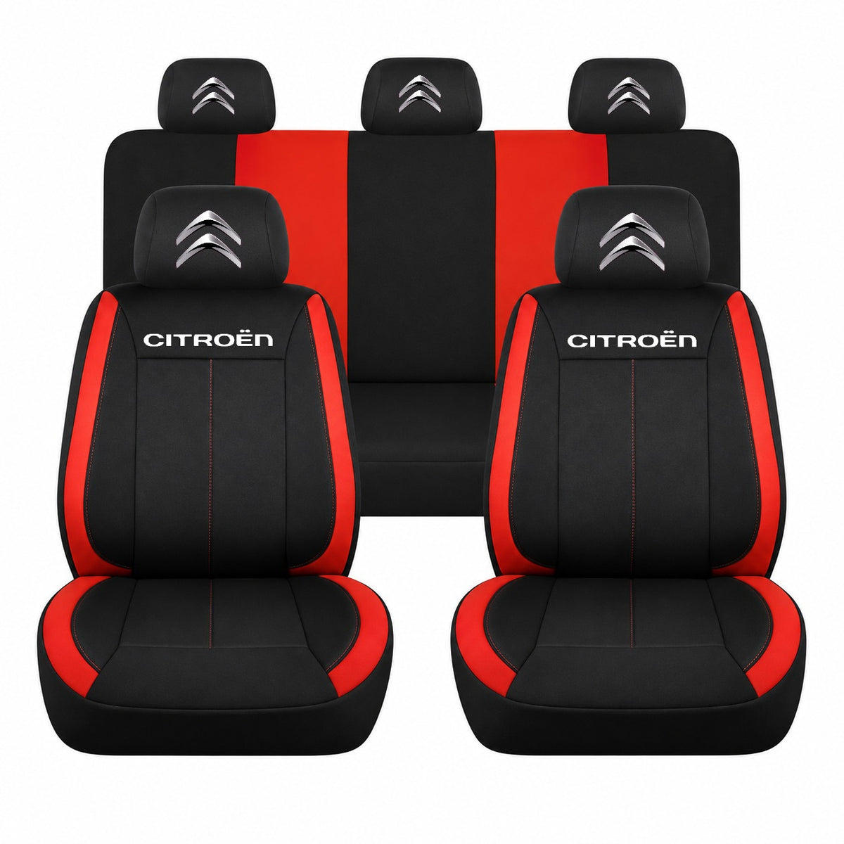 Set huse scaune Vision rosu cu logo Citroen