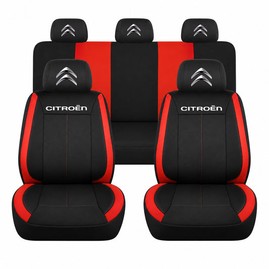 Set huse scaune Vision rosu cu logo Citroen