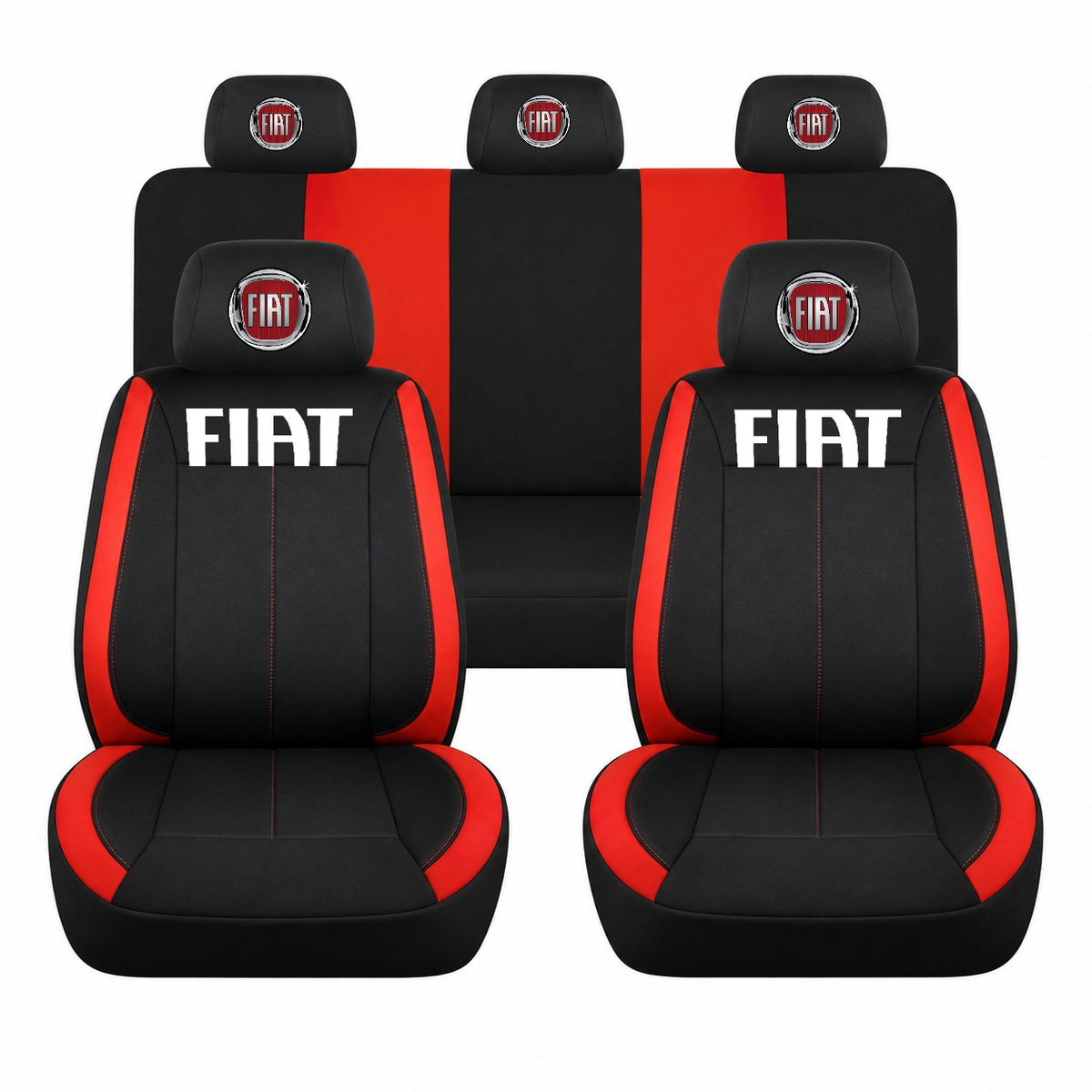 Set huse scaune Vision rosu cu logo Fiat