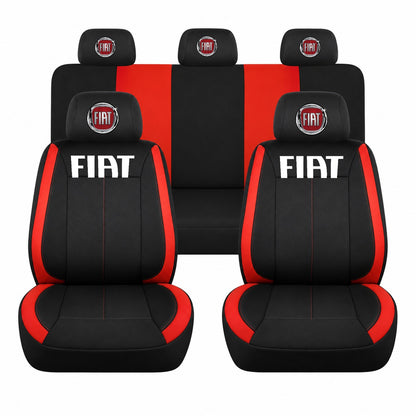 Set huse scaune Vision rosu cu logo Fiat