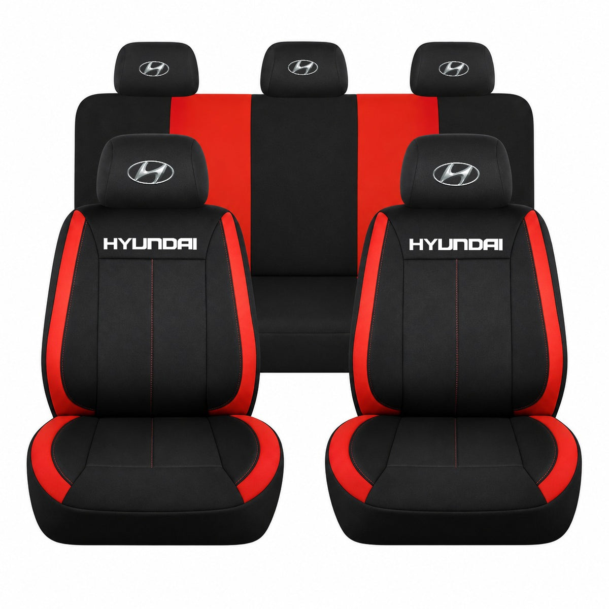 Set huse scaune Vision rosu cu logo Hyundai