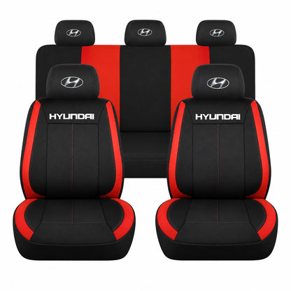 Set huse scaune Vision rosu cu logo Hyundai