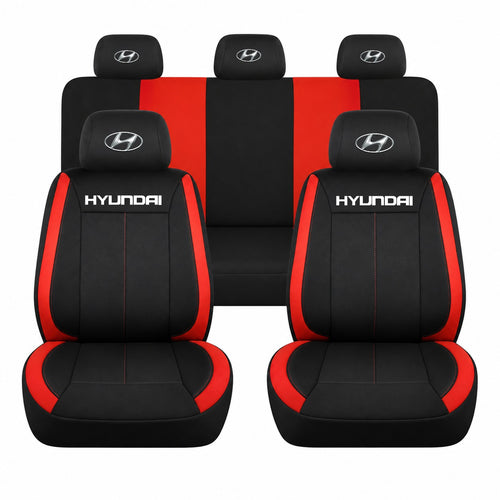 Set huse scaune Vision rosu cu logo Hyundai