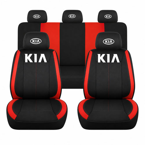 Set huse scaune Vision rosu cu logo Kia