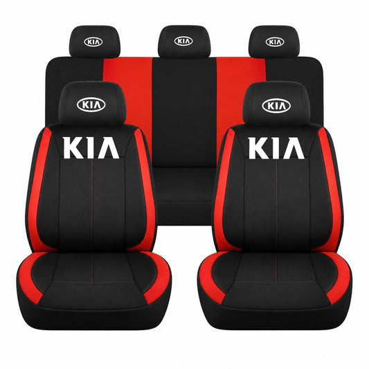 Set huse scaune Vision rosu cu logo Kia