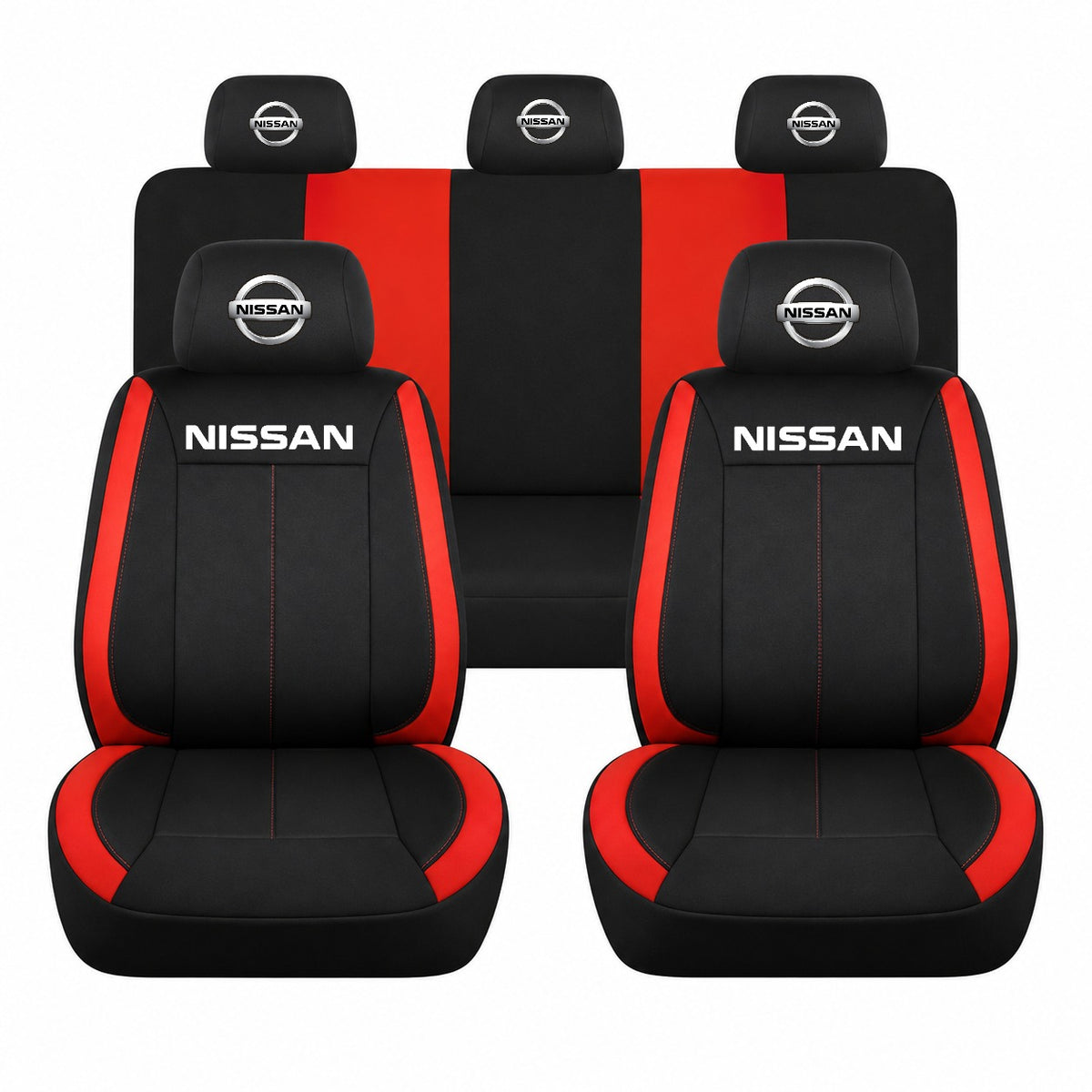 Set huse scaune Vision rosu cu logo Nissan