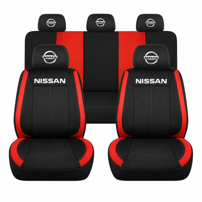 Set huse scaune Vision rosu cu logo Nissan