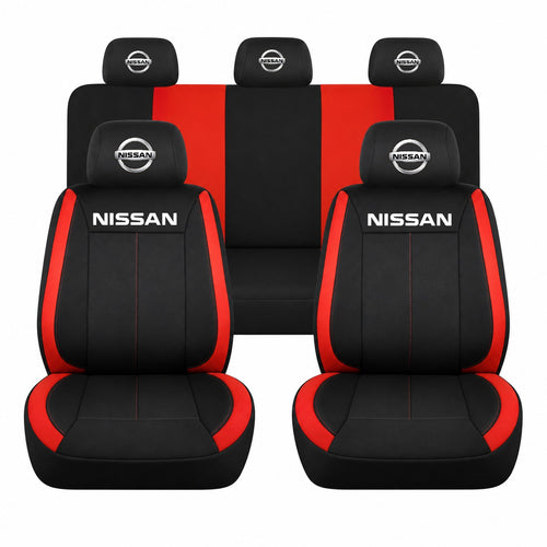 Set huse scaune Vision rosu cu logo Nissan