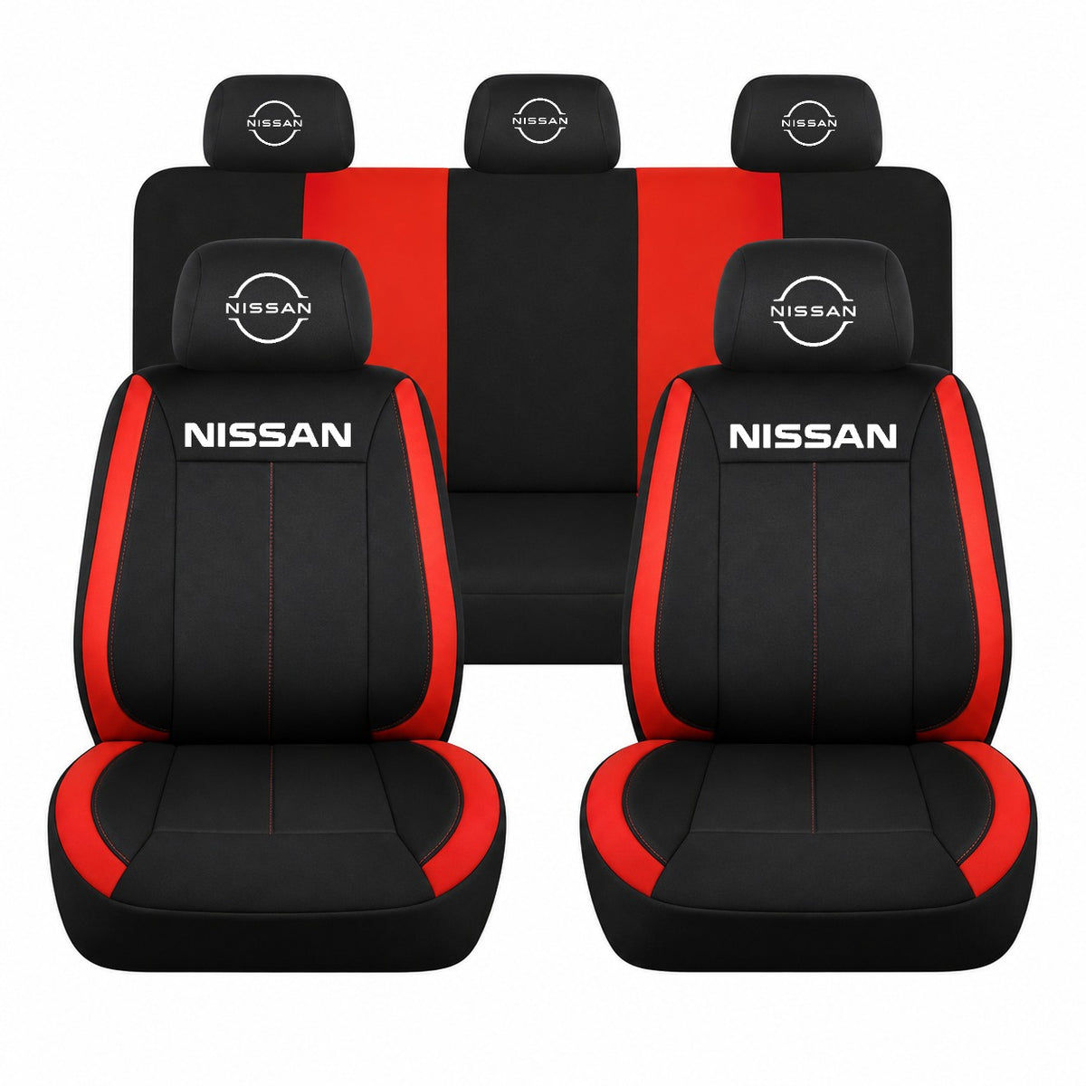 Set huse scaune Vision rosu cu logo Nissan Nou