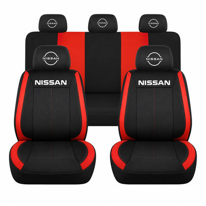 Set huse scaune Vision rosu cu logo Nissan Nou