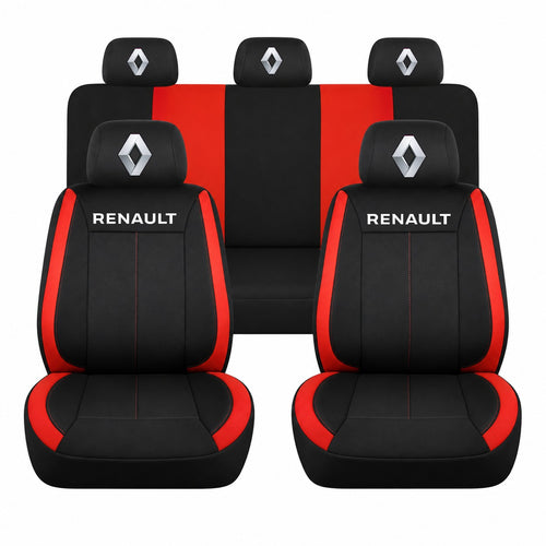 Set huse scaune Vision rosu cu logo Renault