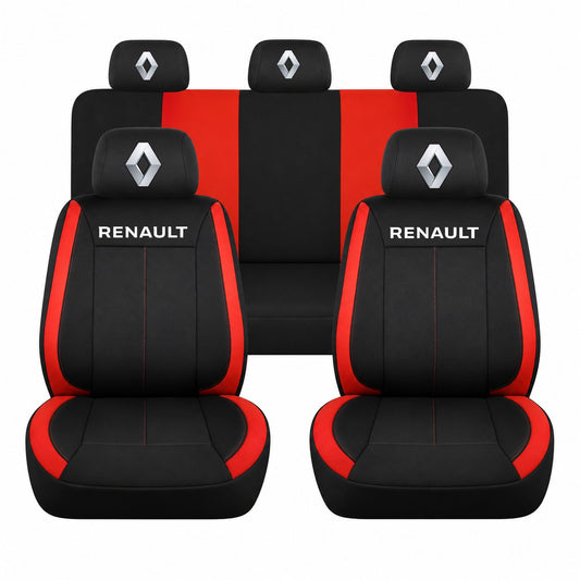 Set huse scaune Vision rosu cu logo Renault