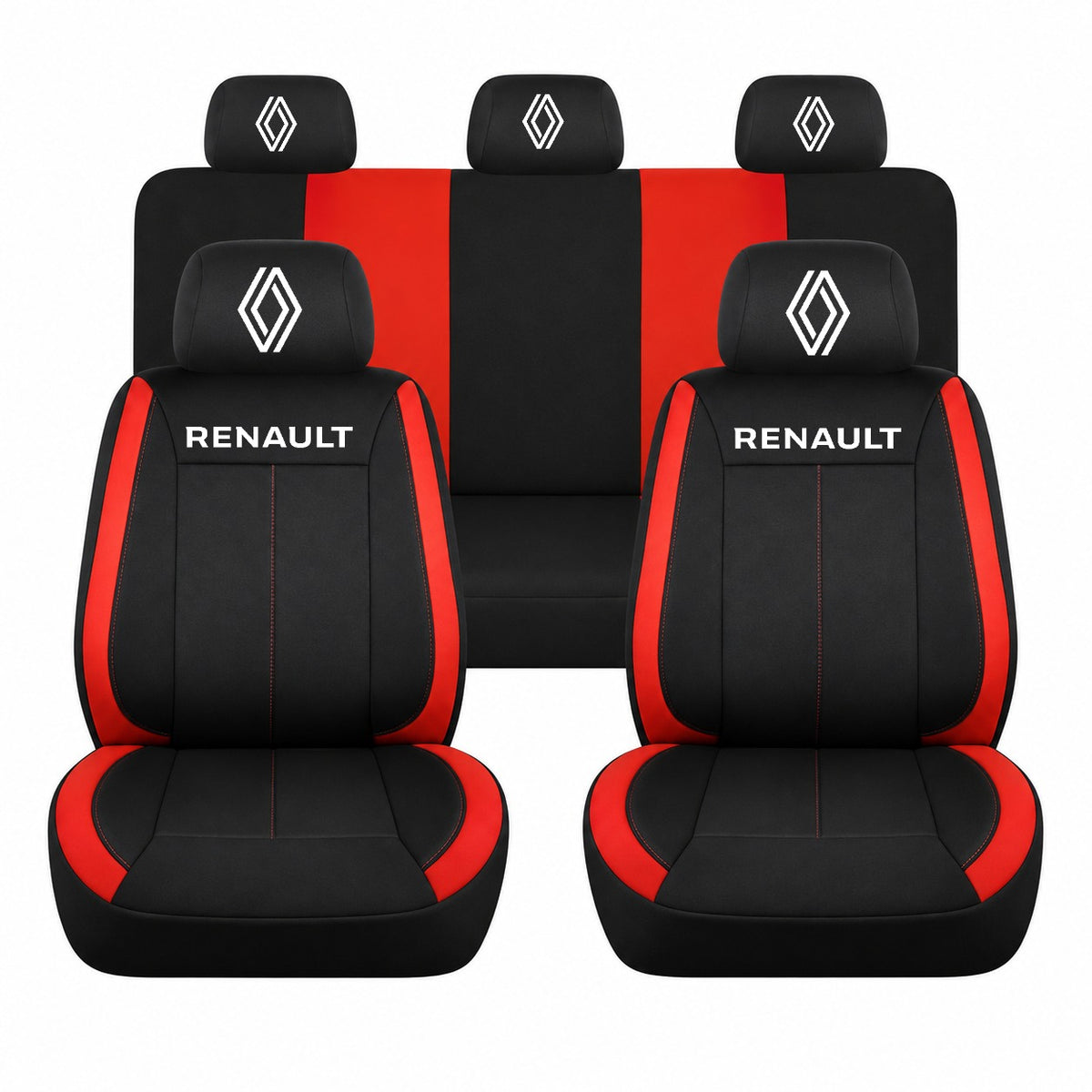 Set huse scaune Vision rosu cu logo Renault Nou