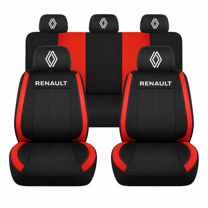 Set huse scaune Vision rosu cu logo Renault Nou