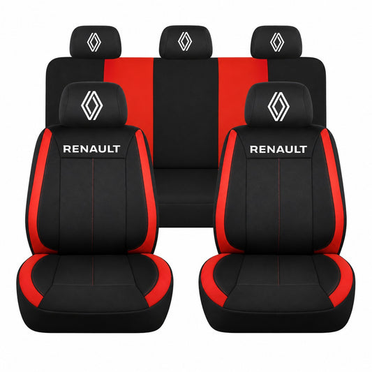 Set huse scaune Vision rosu cu logo Renault Nou