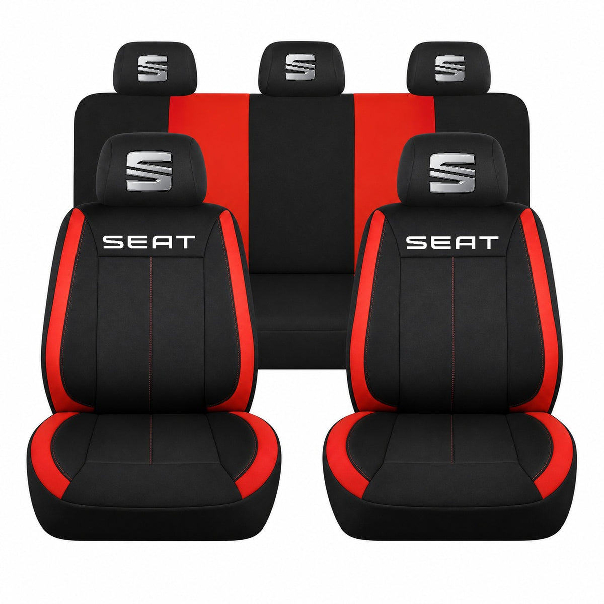 Set huse scaune Vision rosu cu logo Seat