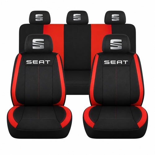 Set huse scaune Vision rosu cu logo Seat