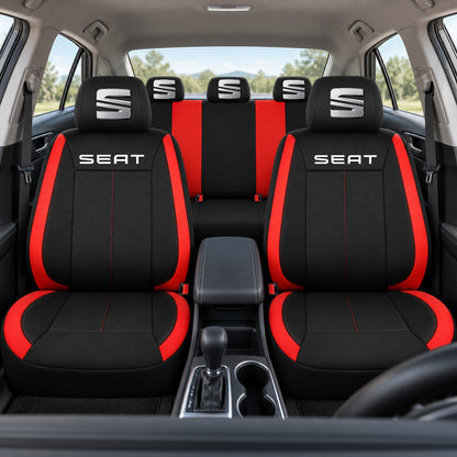 Set huse scaune Vision rosu cu logo Seat