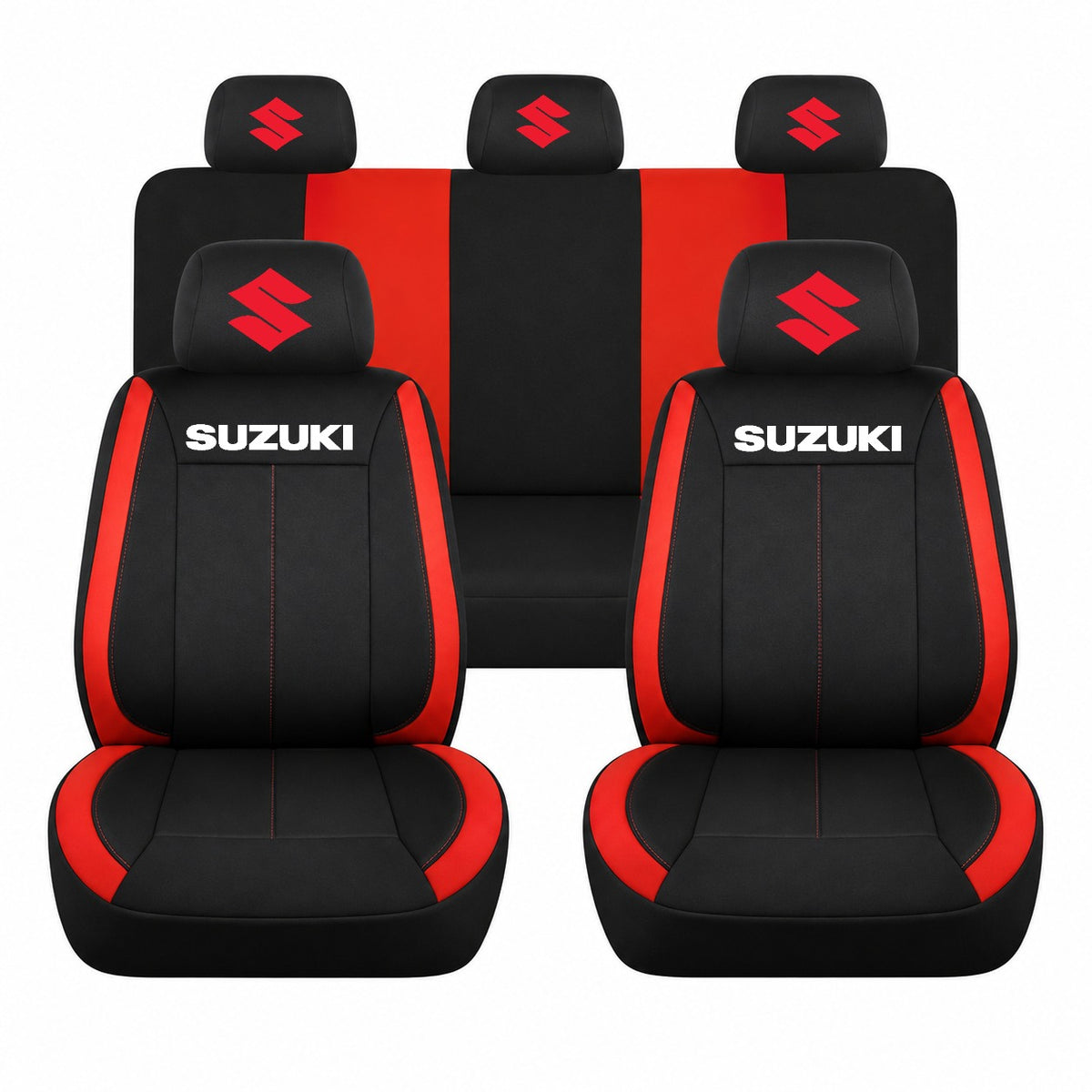 Set huse scaune Vision rosu cu logo Suzuki