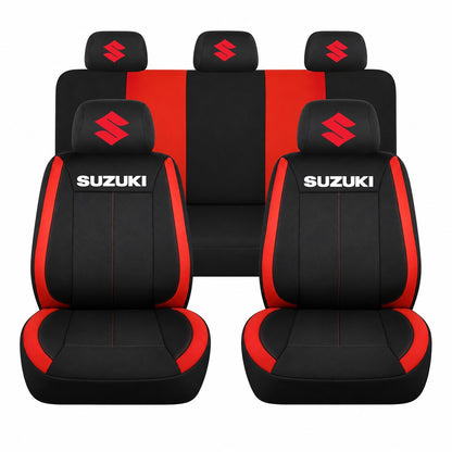 Set huse scaune Vision rosu cu logo Suzuki
