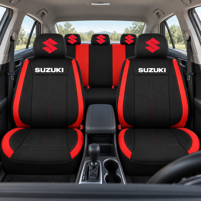 Set huse scaune Vision rosu cu logo Suzuki