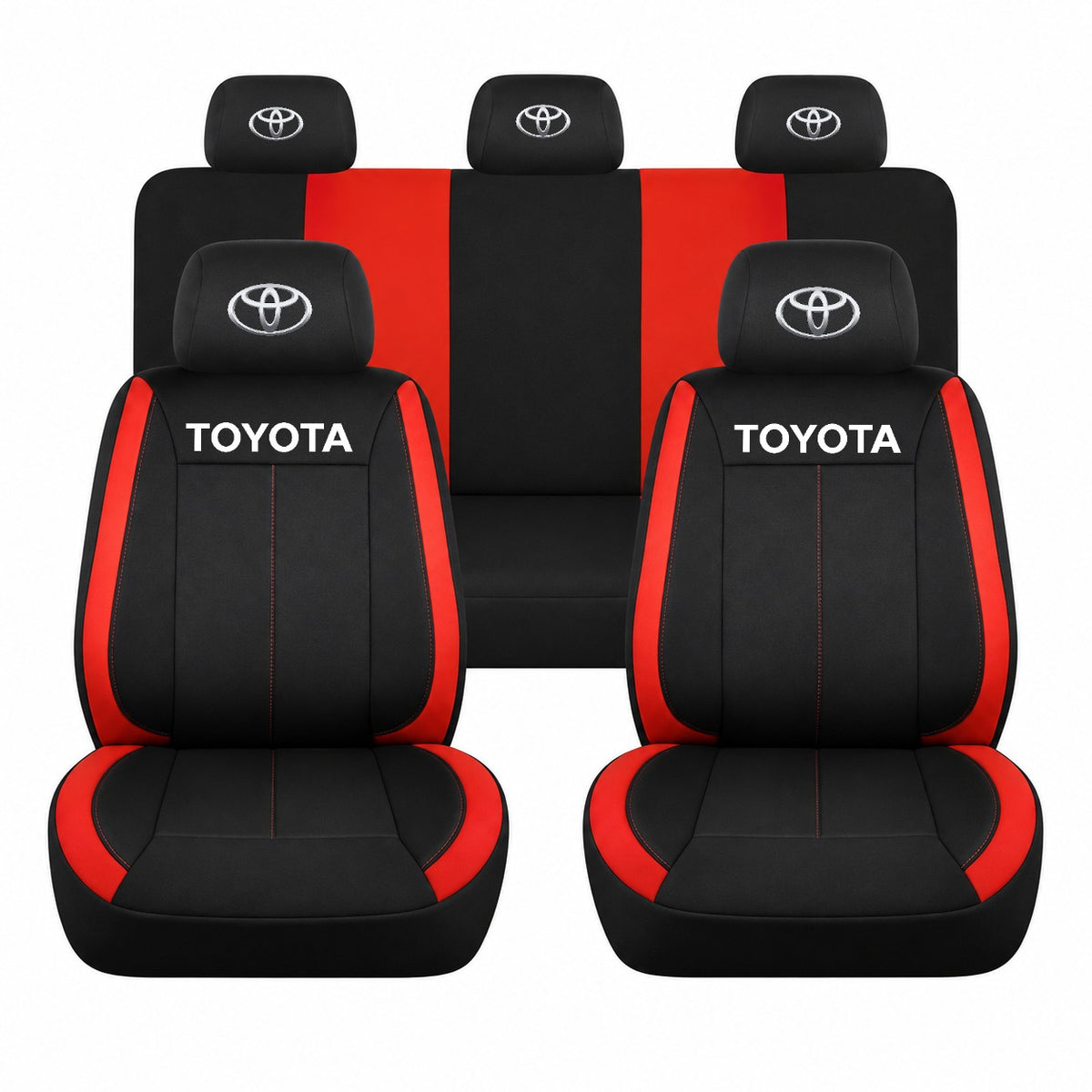 Set huse scaune Vision rosu cu logo Toyota