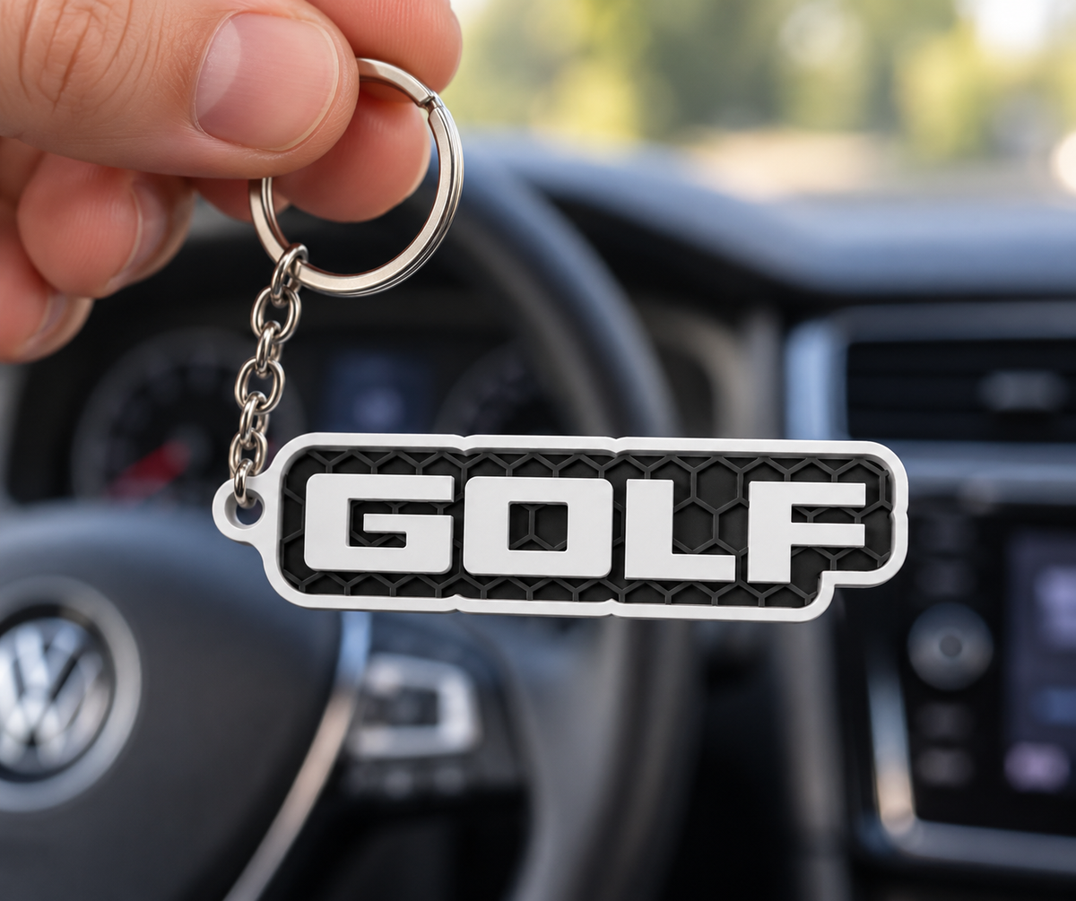 Breloc auto Volkswagen Golf cu lanț și inel
