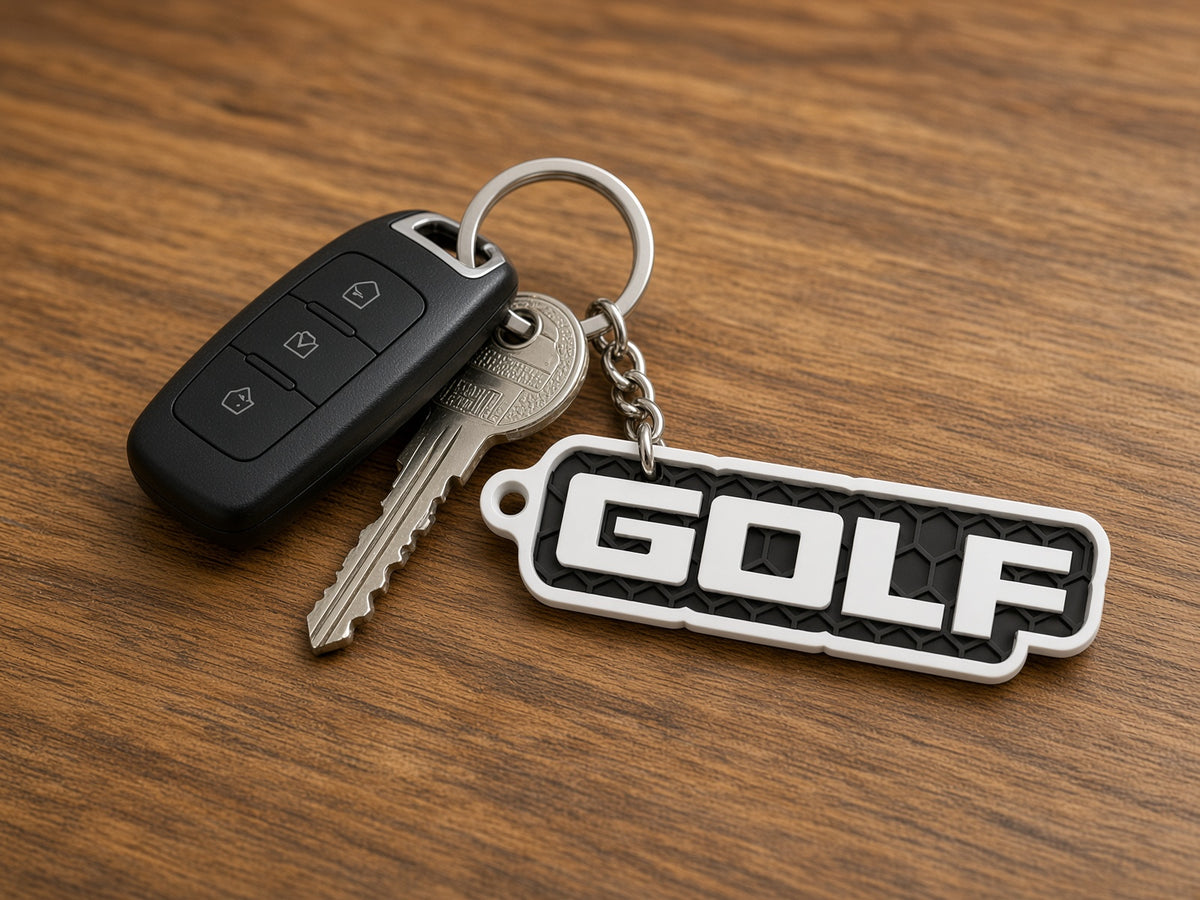 Breloc auto Volkswagen Golf cu lanț și inel