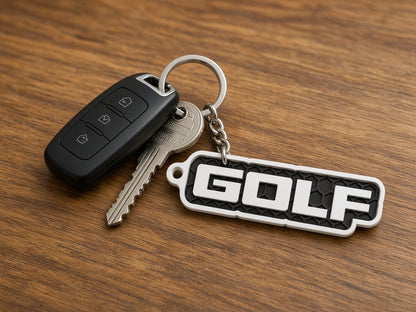 Breloc auto Volkswagen Golf cu lanț și inel