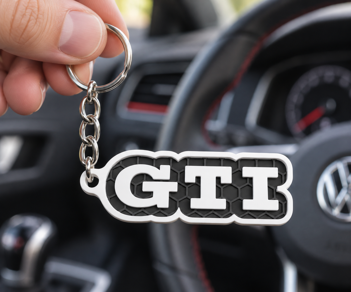 Breloc auto Volkswagen GTI clasic cu lanț și inel