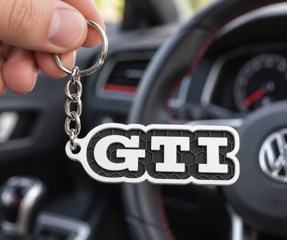 Breloc auto Volkswagen GTI clasic cu lanț și inel