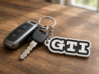 Breloc auto Volkswagen GTI clasic cu lanț și inel