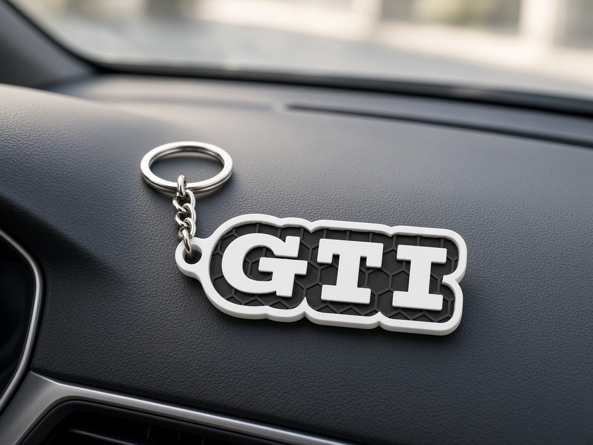 Breloc auto Volkswagen GTI clasic cu lanț și inel