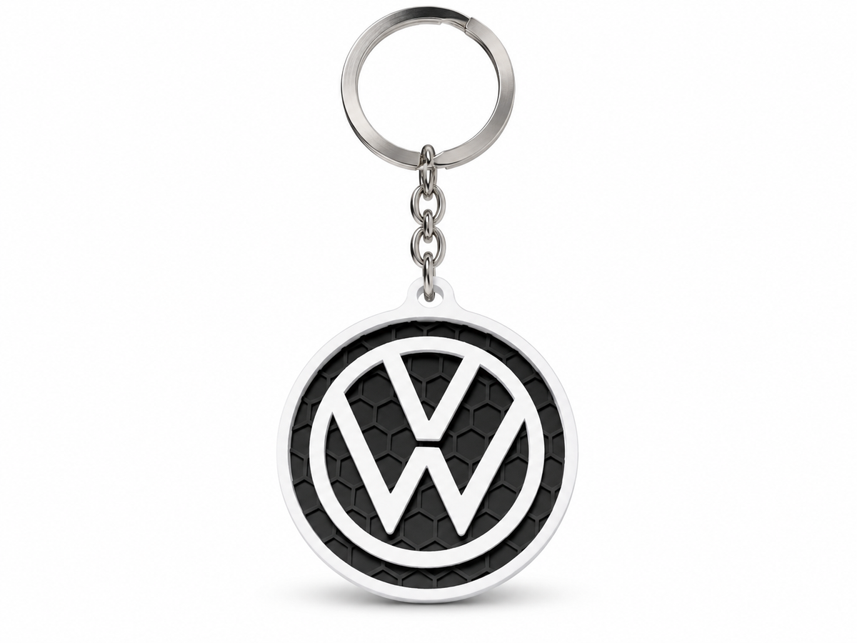 Breloc auto Volkswagen logo cu lanț și inel